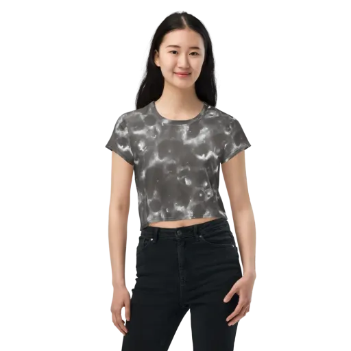Moonlit Vapor on a Crop Tee