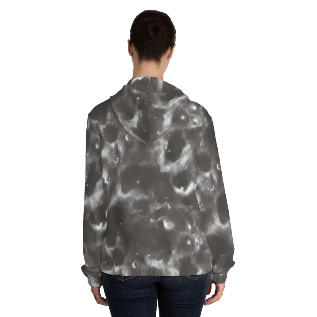 Moonlit Vapor on Women's Full-Zip Hoodie — Back On Person