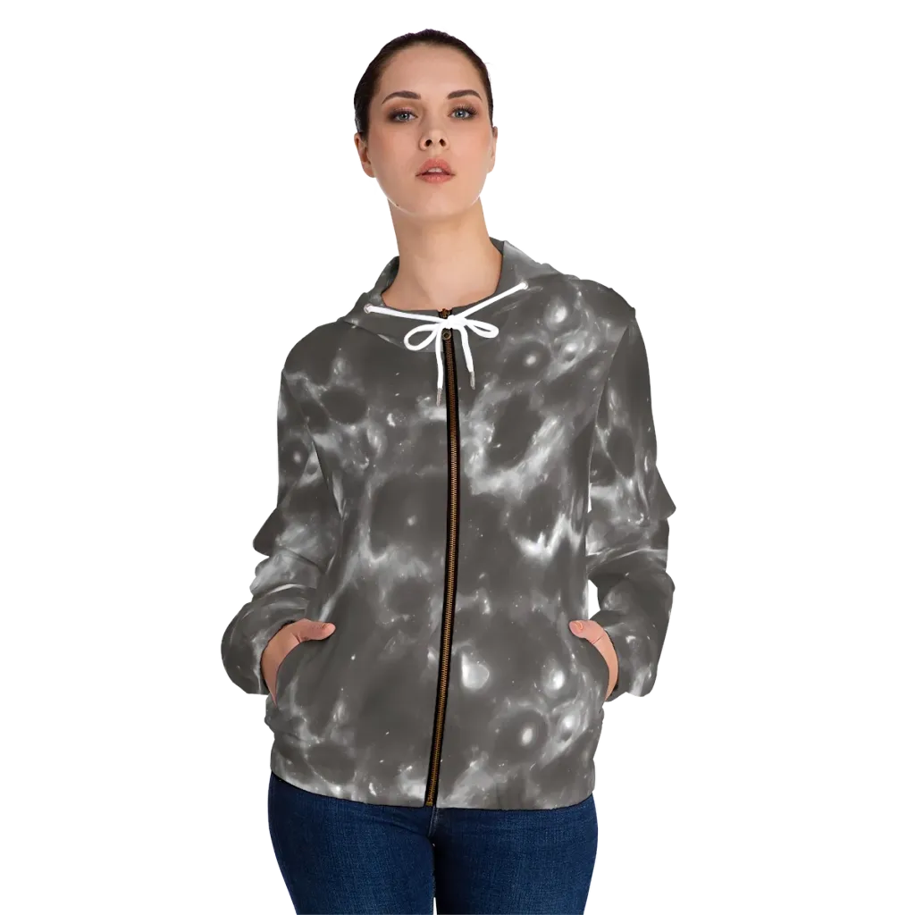Moonlit Vapor on Women's Full-Zip Hoodie — Front On Person
