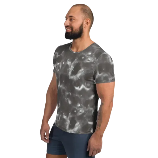 Moonlit Vapor on a Men's Athletic T-Shirt