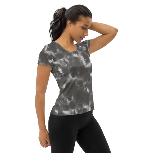 Moonlit Vapor on a Women's Athletic T-Shirt
