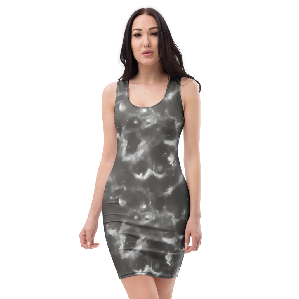 Moonlit Vapor on Bodycon Dress — Front