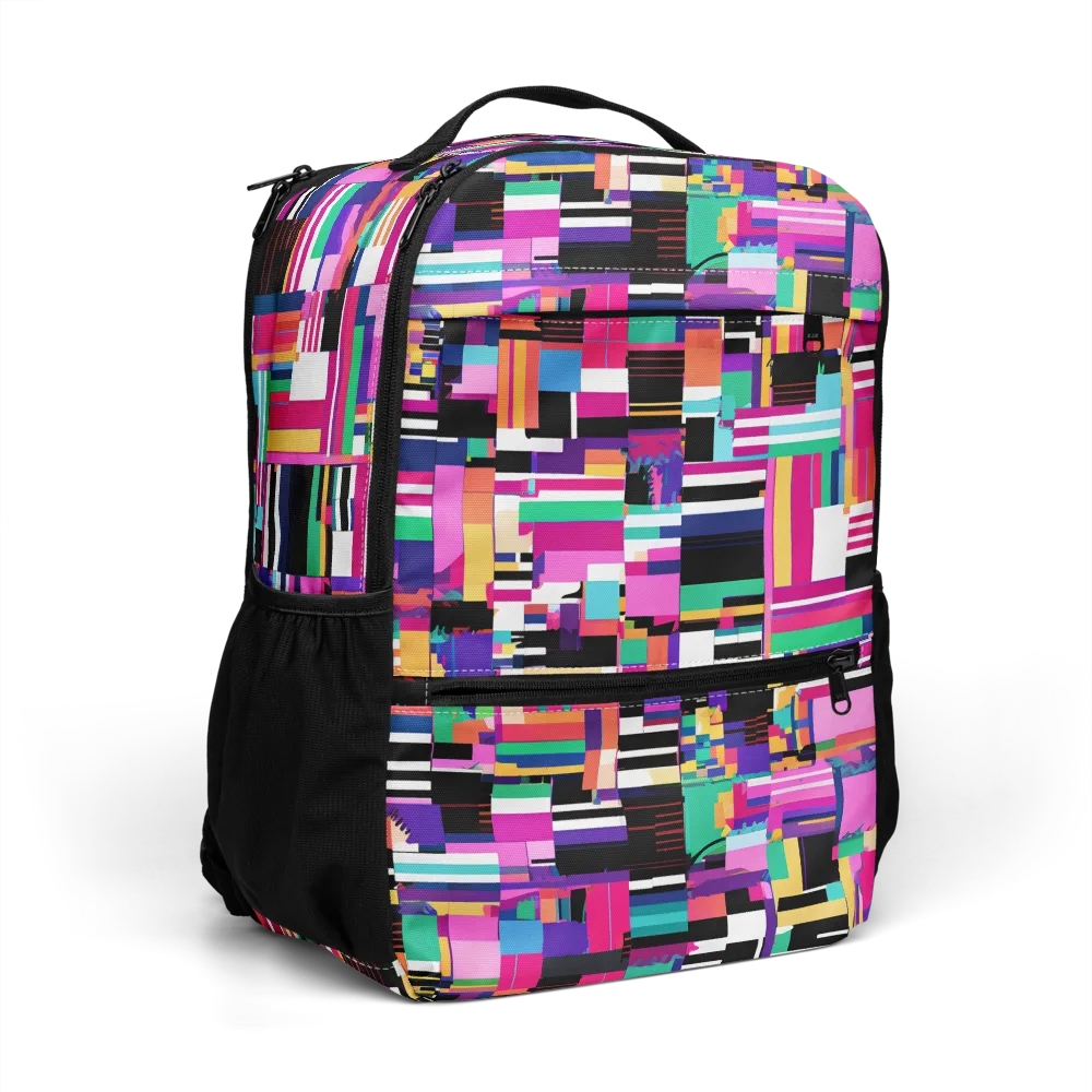Neon Cityscape on Utility Backpack — Right Front