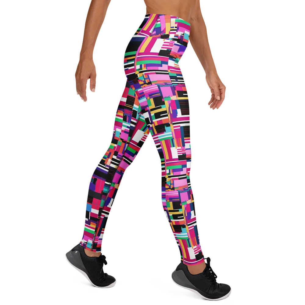 Neon Cityscape on Yoga Leggings — Right