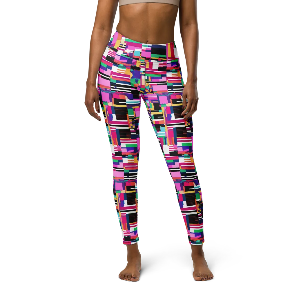 Neon Cityscape on Yoga Leggings — Front