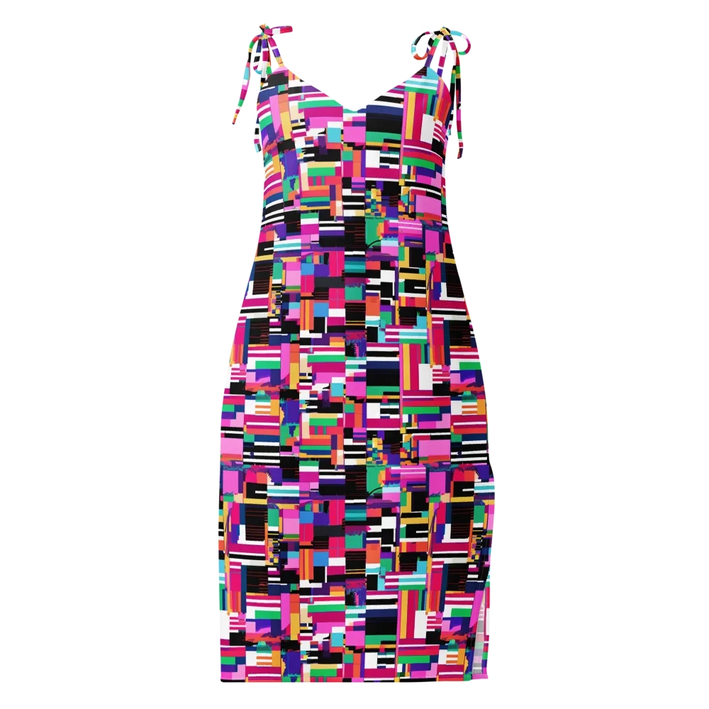 Neon Cityscape on Slip Dress — Front