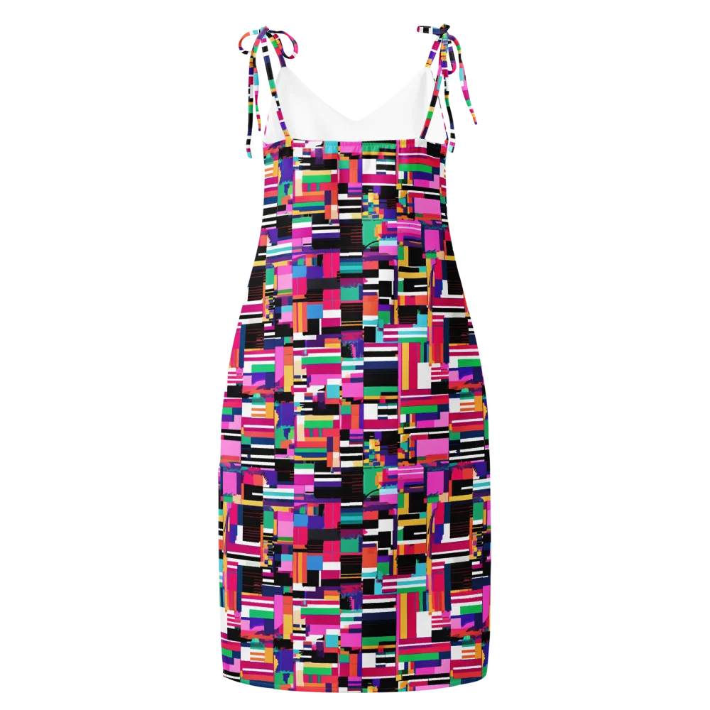 Neon Cityscape on Slip Dress — Back