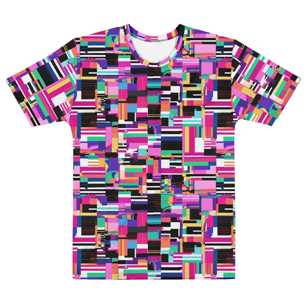 Neon Cityscape on Men's Cotton Crew Neck T-Shirt — Front