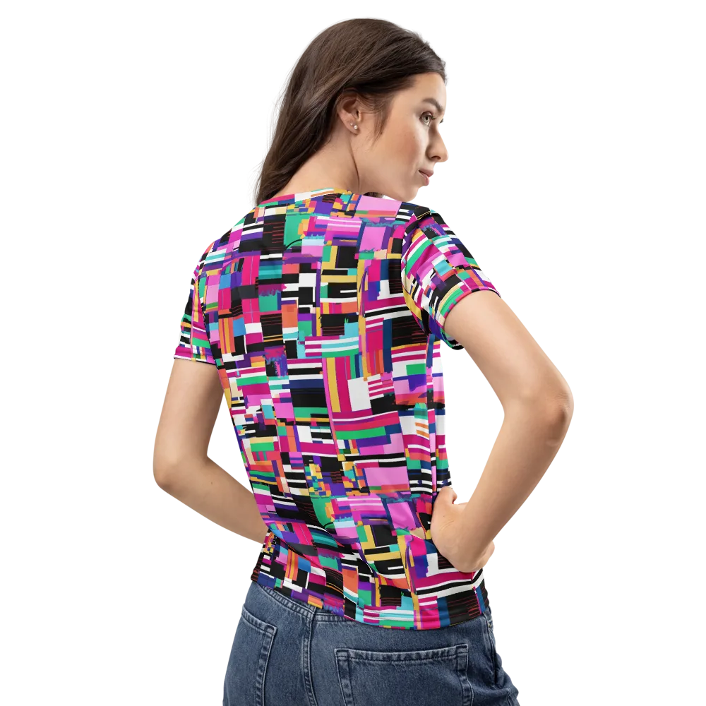 Neon Cityscape on Women's Crew Neck T-Shirt — Back