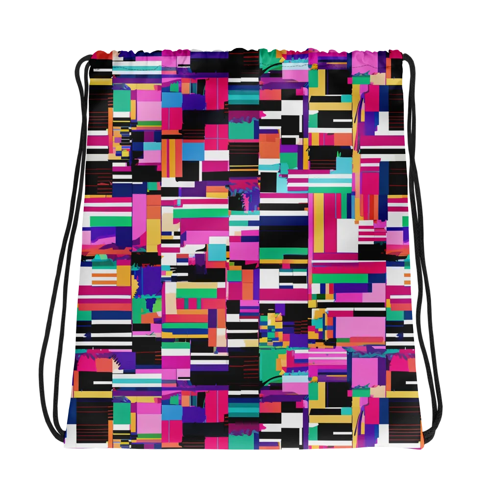 Neon Cityscape on Drawstring Bag — Photo