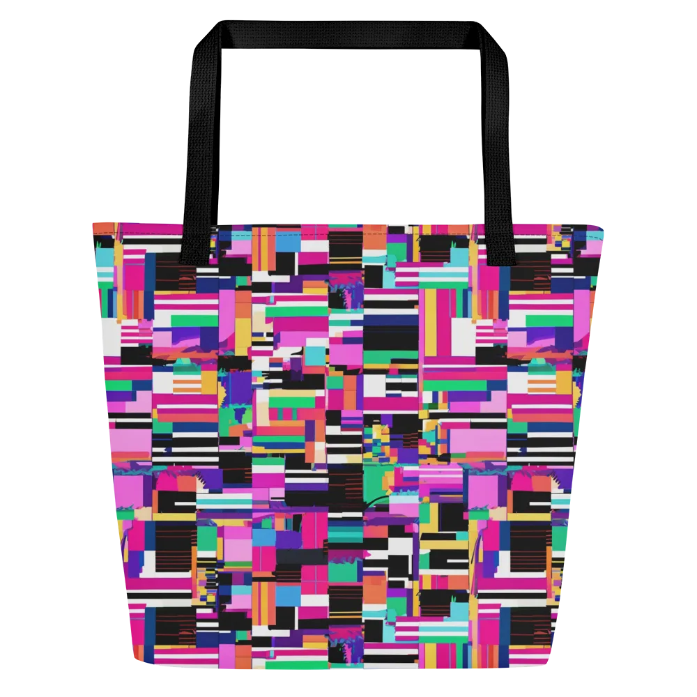 Neon Cityscape on Large Tote Bag W/ Pocket — Front