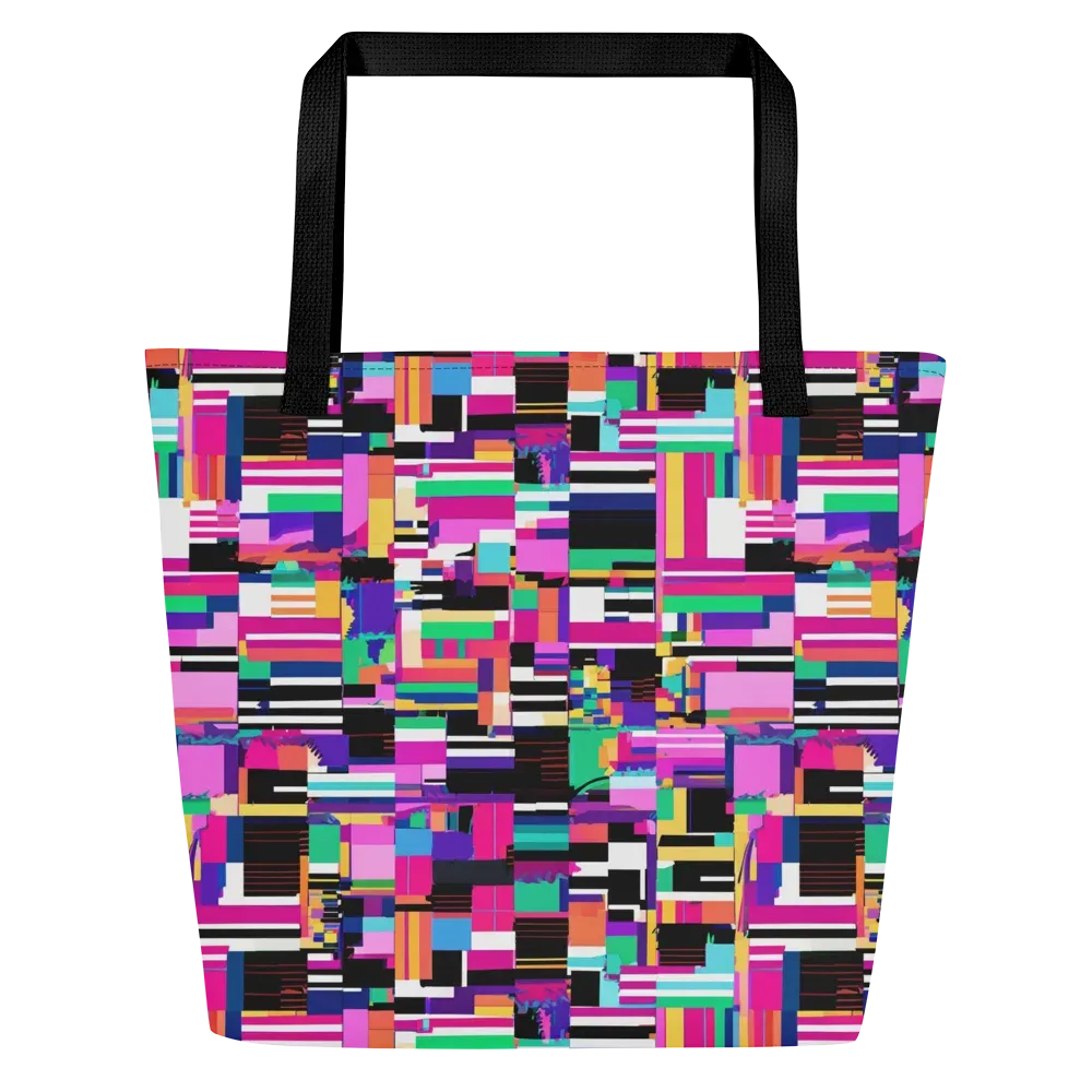 Neon Cityscape on Large Tote Bag W/ Pocket — Front