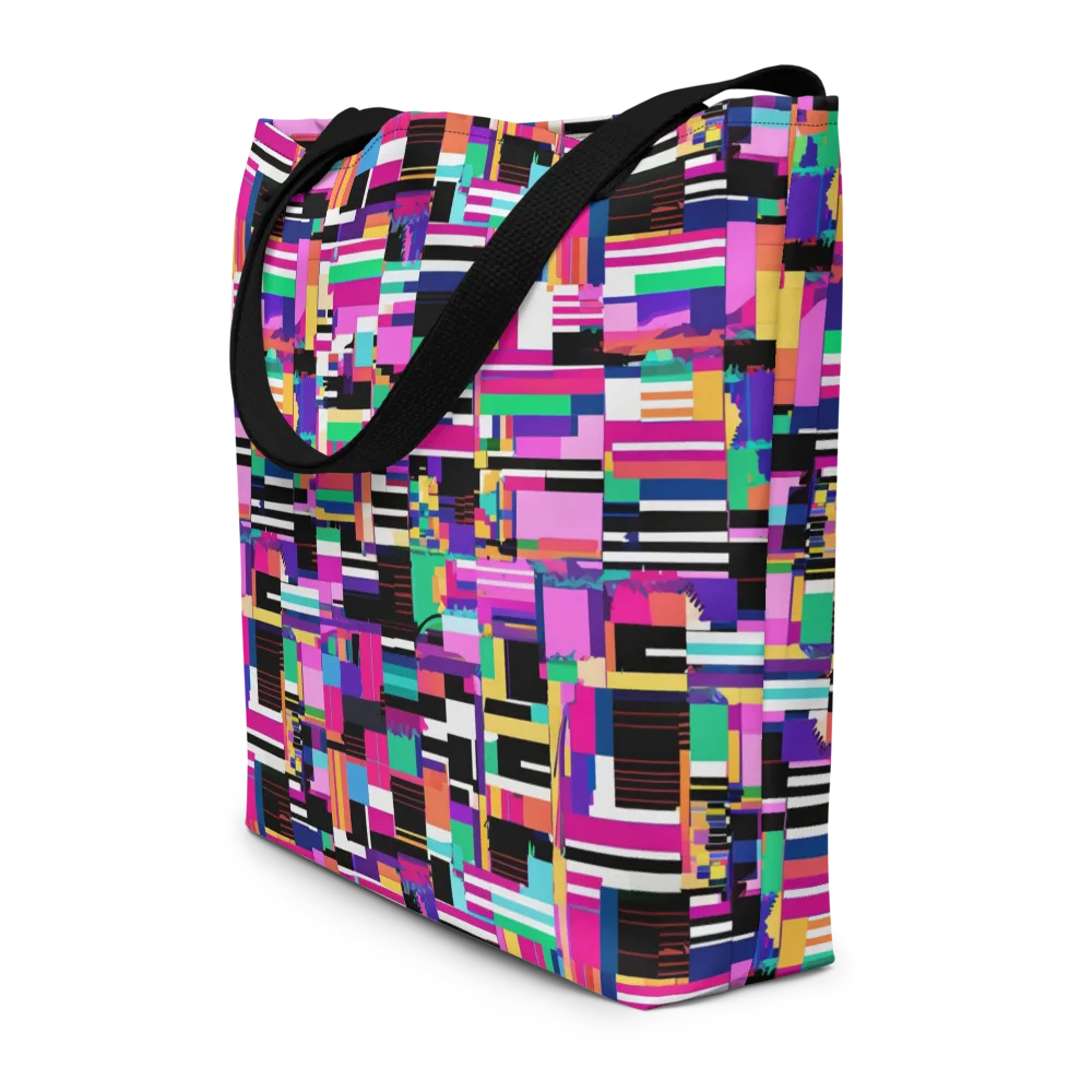 Neon Cityscape on Large Tote Bag W/ Pocket — Front