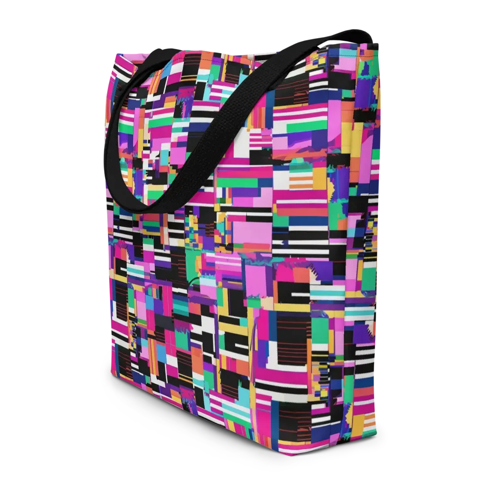 Neon Cityscape on Large Tote Bag W/ Pocket — Front