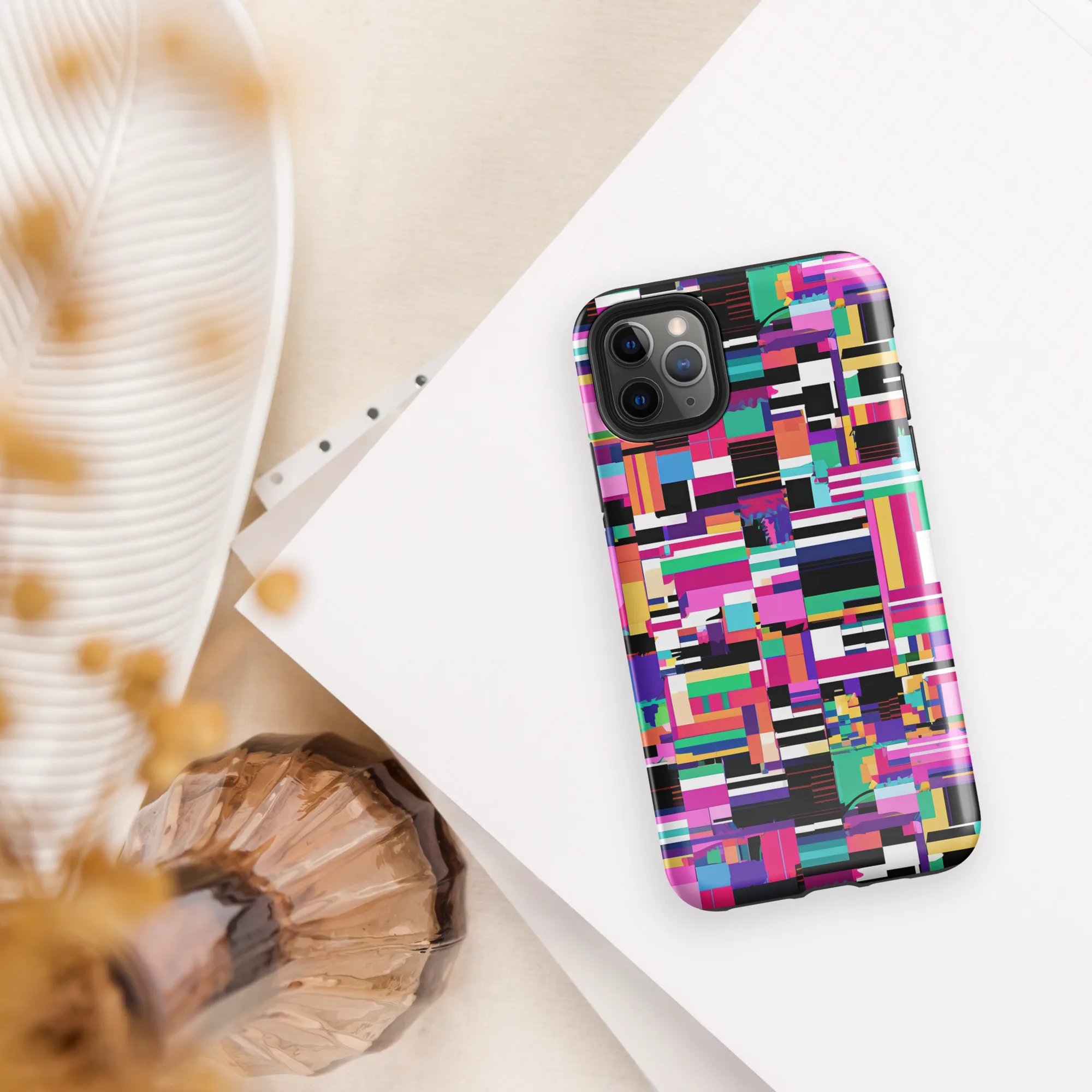 Neon Cityscape on Tough Case for iPhone® — Front