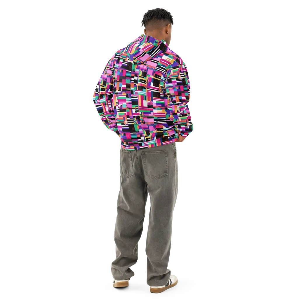 Neon Cityscape on Cotton Hoodie — Back