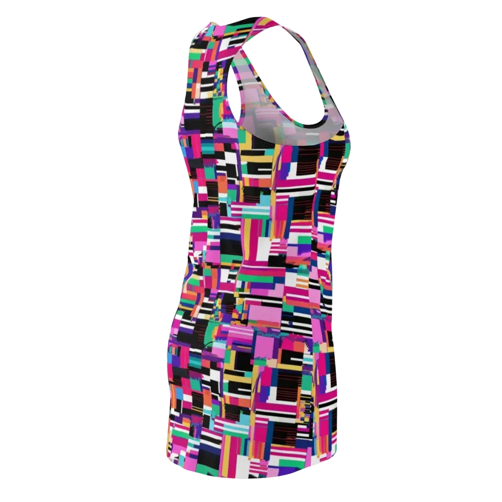 Neon Cityscape on Racerback Dress — Back Side