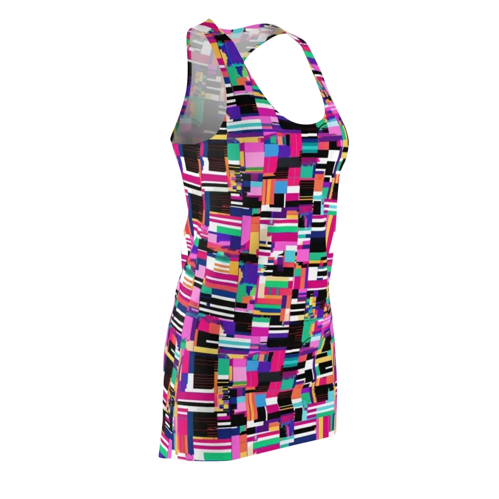 Neon Cityscape on Racerback Dress — Front Side
