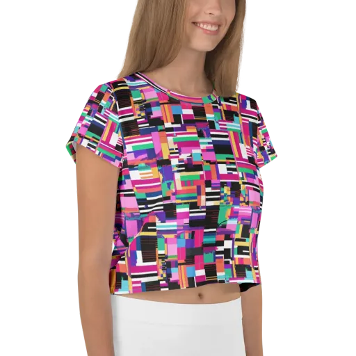 Neon Cityscape on a Crop Tee