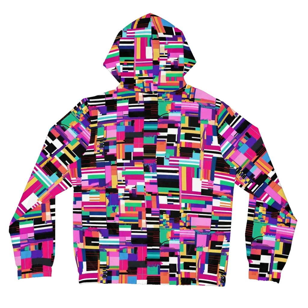 Neon Cityscape on Women's Full-Zip Hoodie — Back