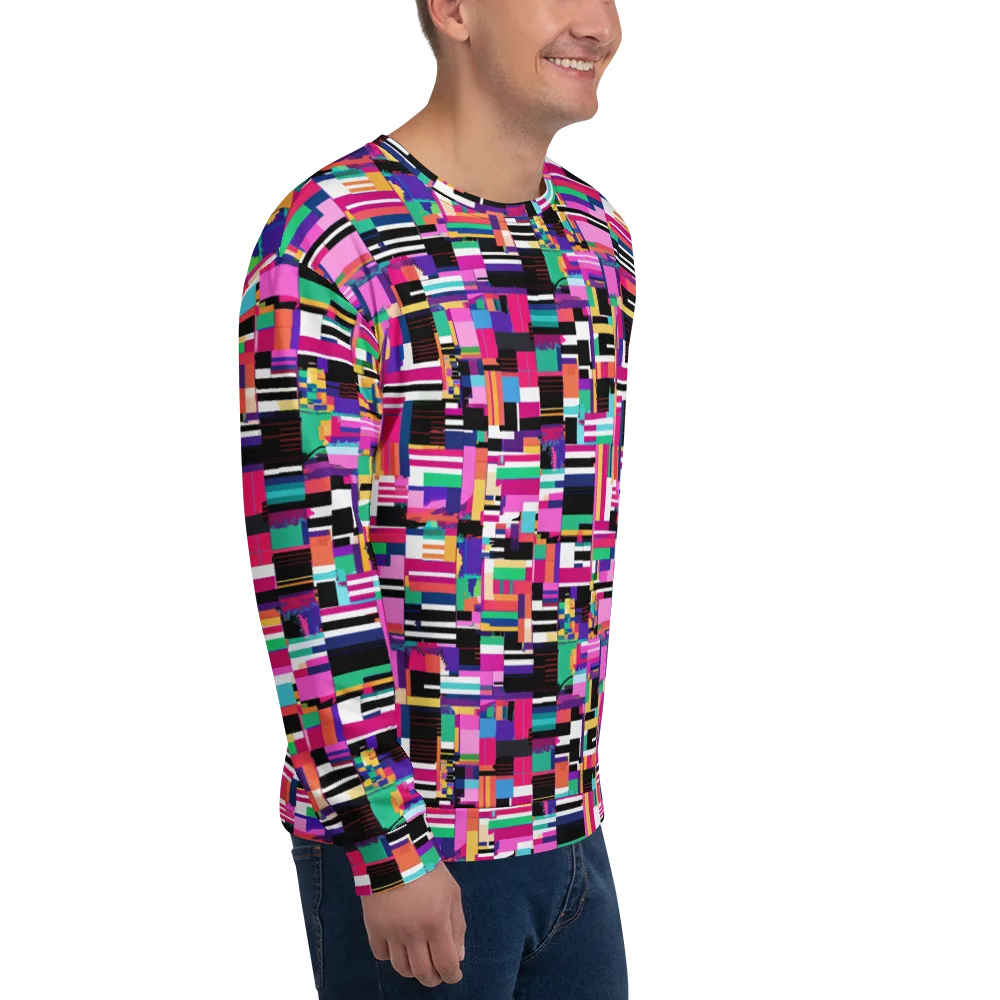 Neon Cityscape on Sweatshirt — Right Front