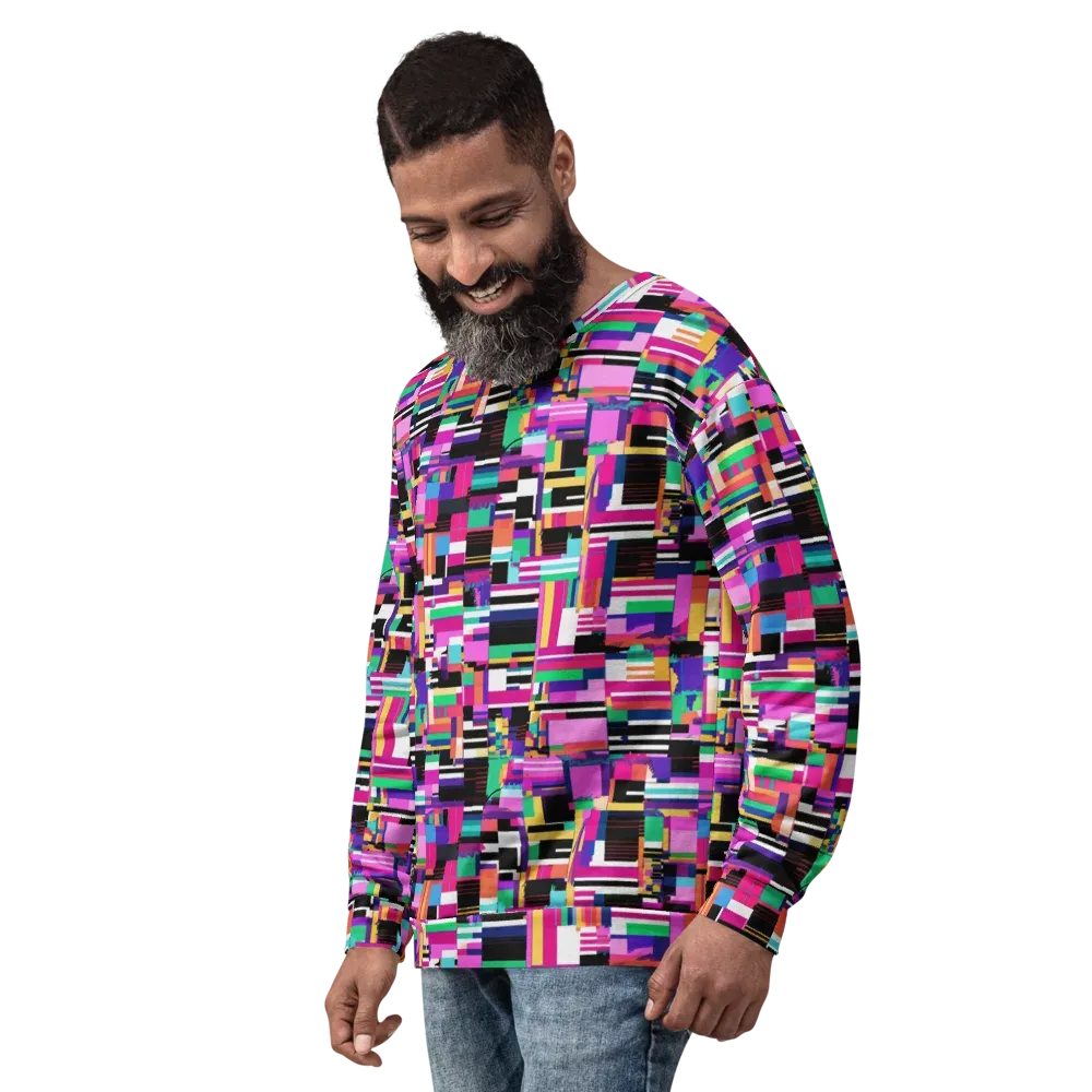Neon Cityscape on Sweatshirt — Left Front