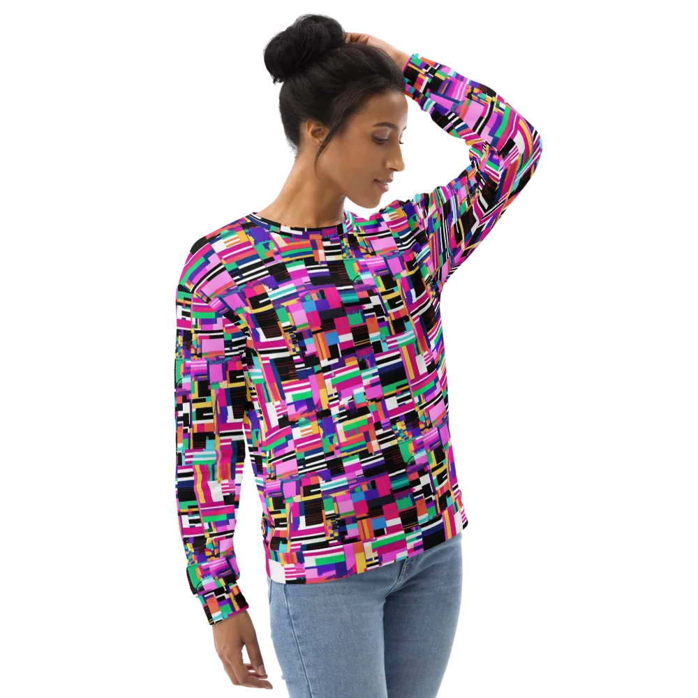 Neon Cityscape on Sweatshirt — Right Front