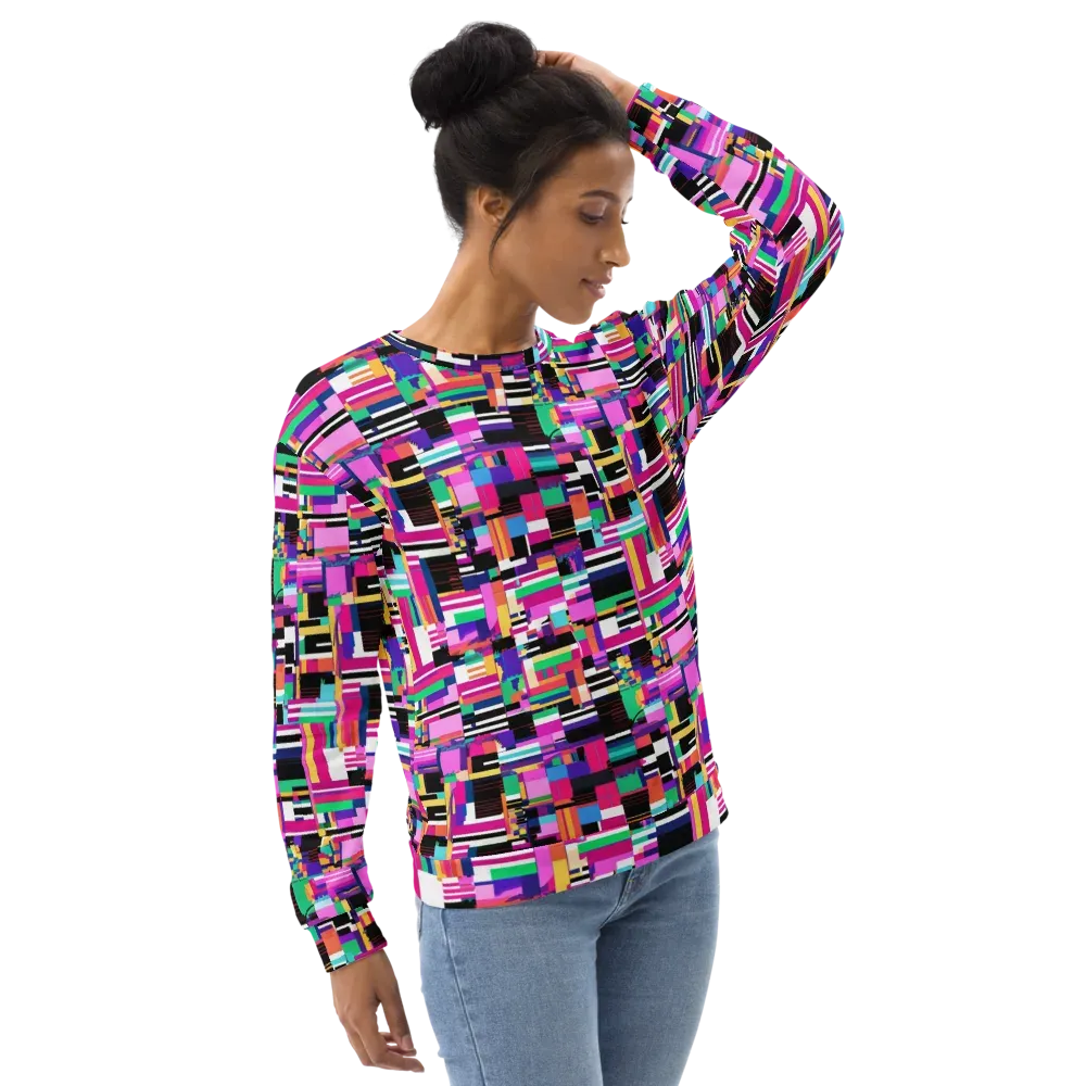 Neon Cityscape on Sweatshirt — Right Front