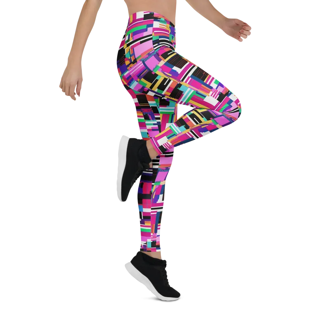 Neon Cityscape on Leggings — Right