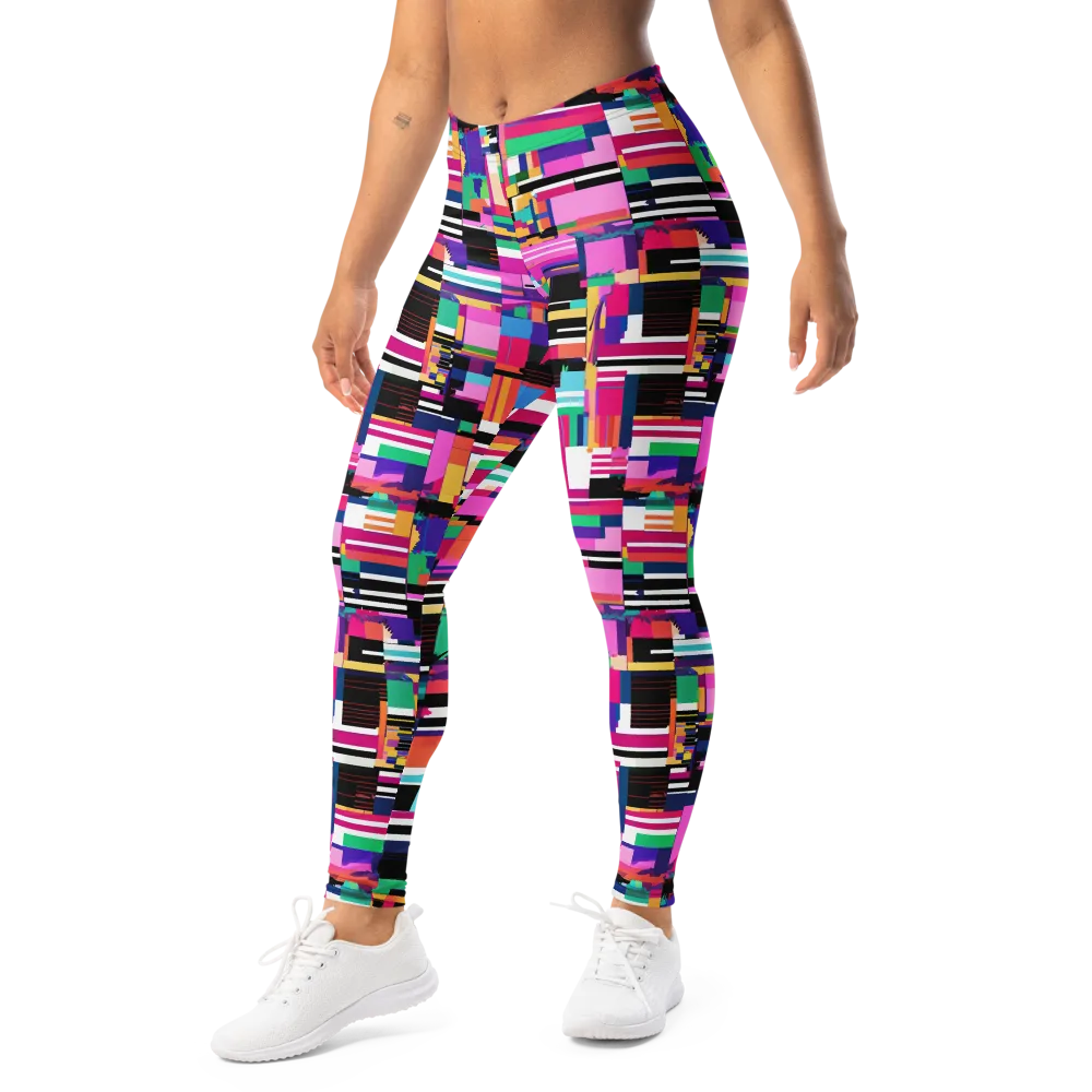Neon Cityscape on Leggings — Left Front