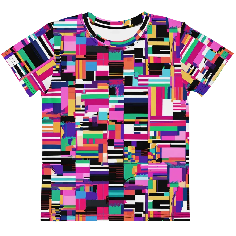 Neon Cityscape on Kids Crew Neck T-Shirt — Front