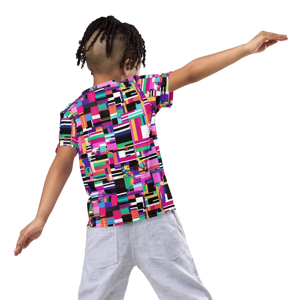 Neon Cityscape on Kids Crew Neck T-Shirt — Back