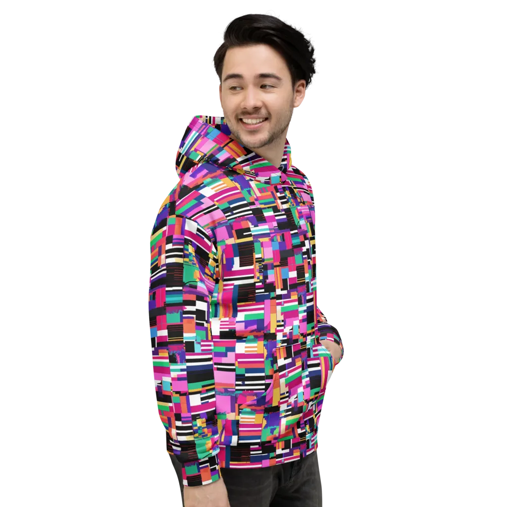 Neon Cityscape on Hoodie — Right