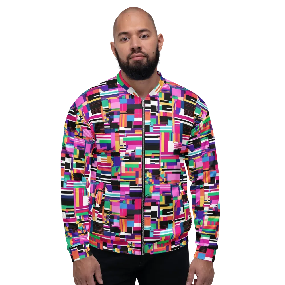 Neon Cityscape on Bomber Jacket — Front