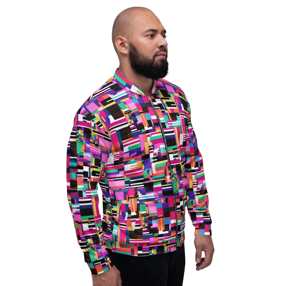 Neon Cityscape on Bomber Jacket — Right