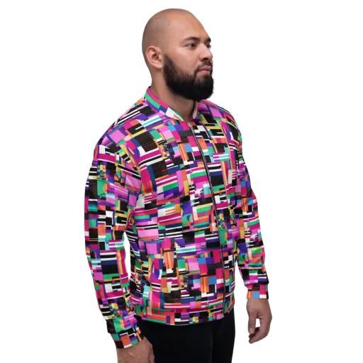 Neon Cityscape on a Bomber Jacket