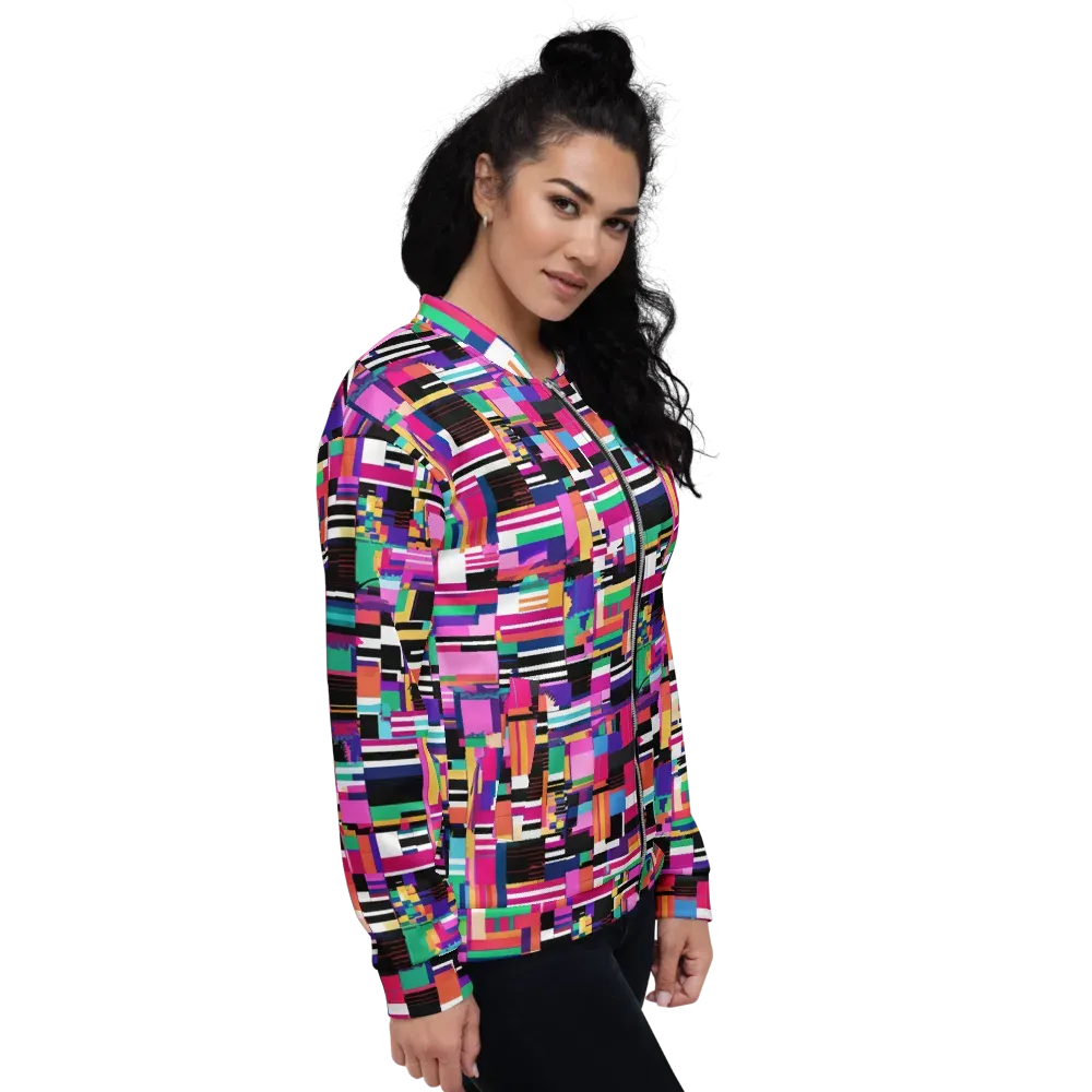 Neon Cityscape on Bomber Jacket — Right