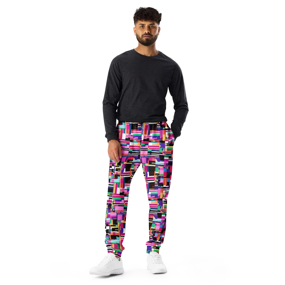Neon Cityscape on Men's Joggers — Front