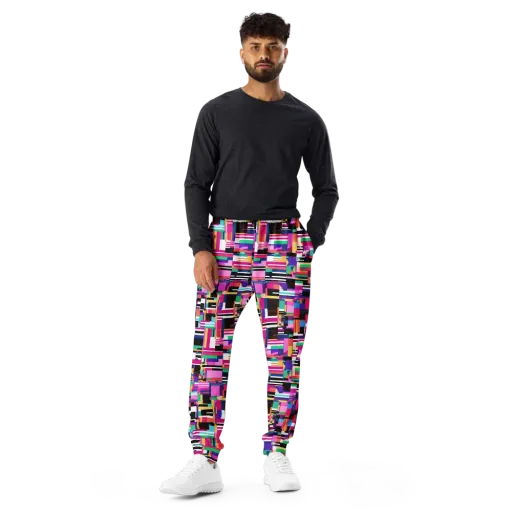 Neon Cityscape on a Men's Joggers