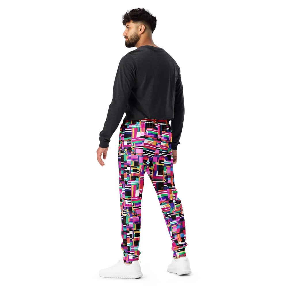 Neon Cityscape on Men's Joggers — Back
