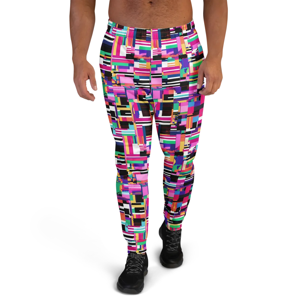 Neon Cityscape on Men's Joggers — Front