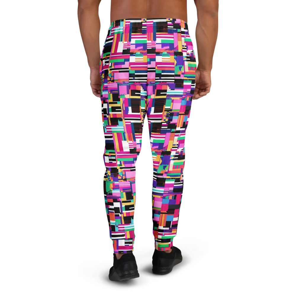 Neon Cityscape on Men's Joggers — Back