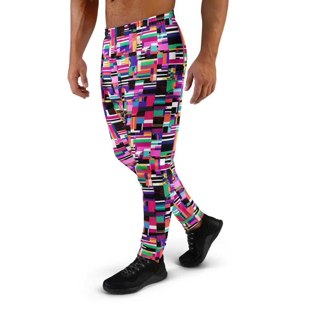 Neon Cityscape on Men's Joggers — Left