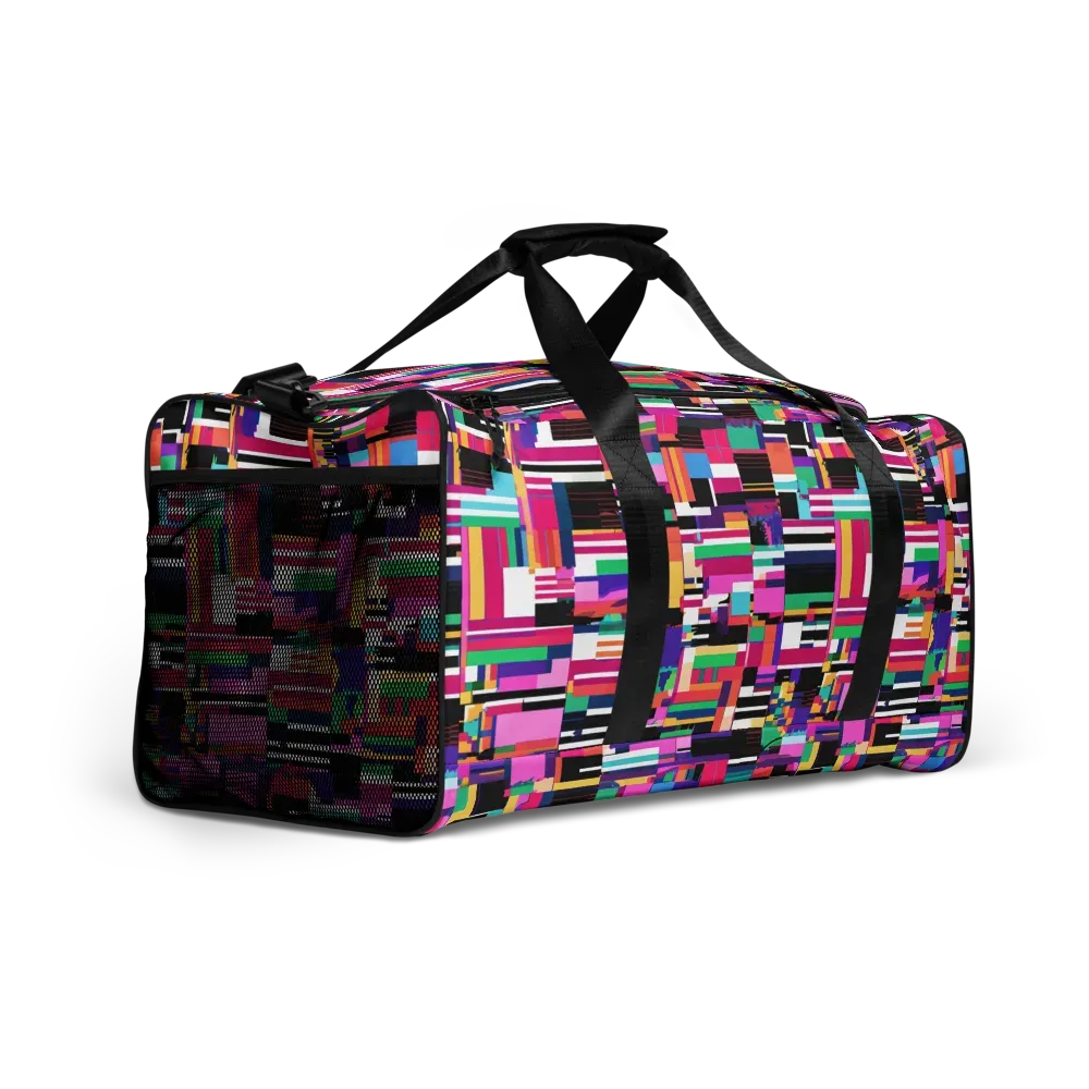 Neon Cityscape on Duffle Bag — Right Front