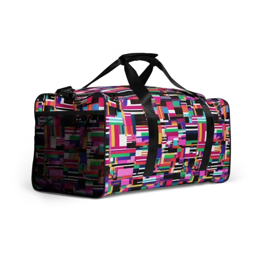 Neon Cityscape on a Duffle Bag