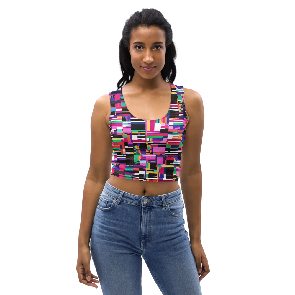Neon Cityscape on Crop Top — Front