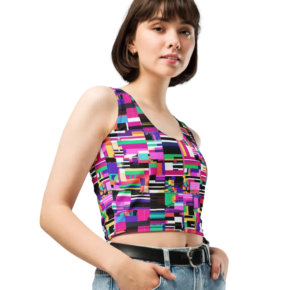 Neon Cityscape on Crop Top — Right Front