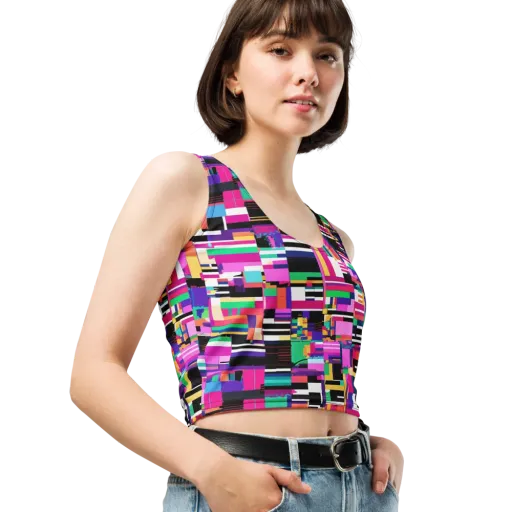 Neon Cityscape on a Crop Top