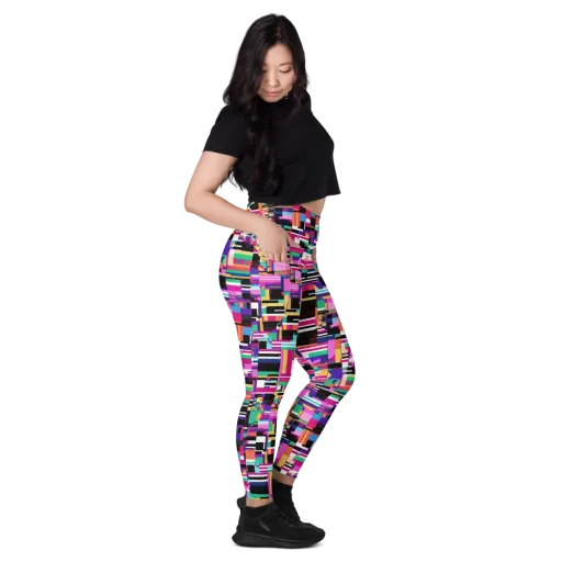 Neon Cityscape on a Leggings with Pockets