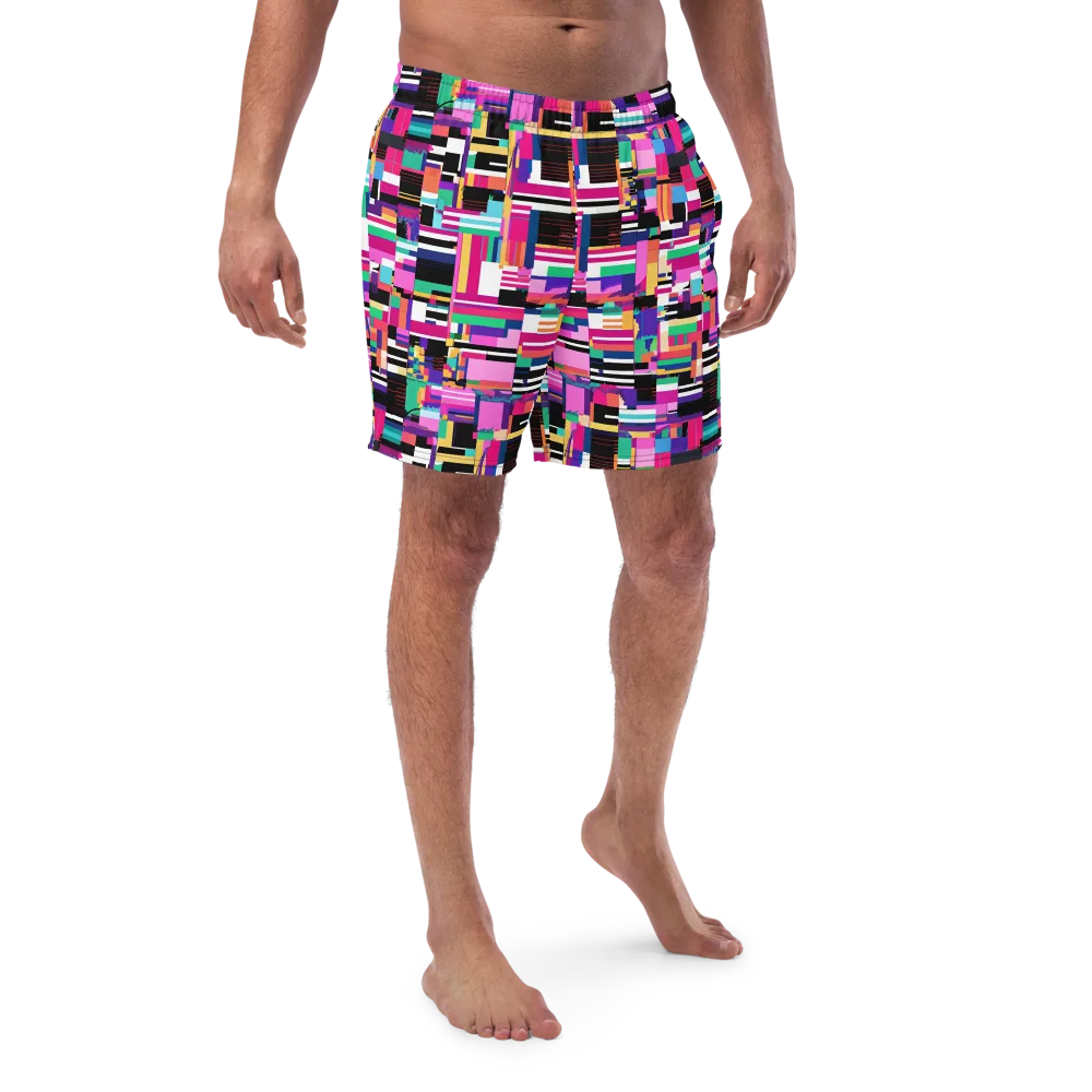 Neon Cityscape on Swim Trunks — Front